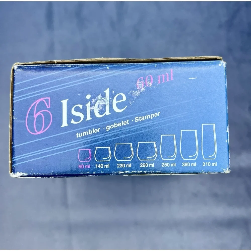 ShotGlass Tumblers, Set of 6 Iside 60ml – Iside Skloarne Poltar‎ Slovakia – New.